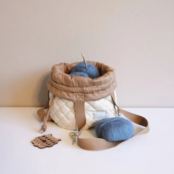 Cam Cam Copenhagen Classic Stripes Project Bag - Camel - Afbeelding 5