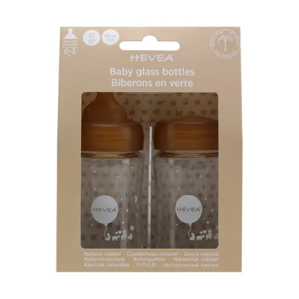 Hevea Slow Flow Kit Glazen Fles 150 Ml 2 Stuks - Afbeelding 2