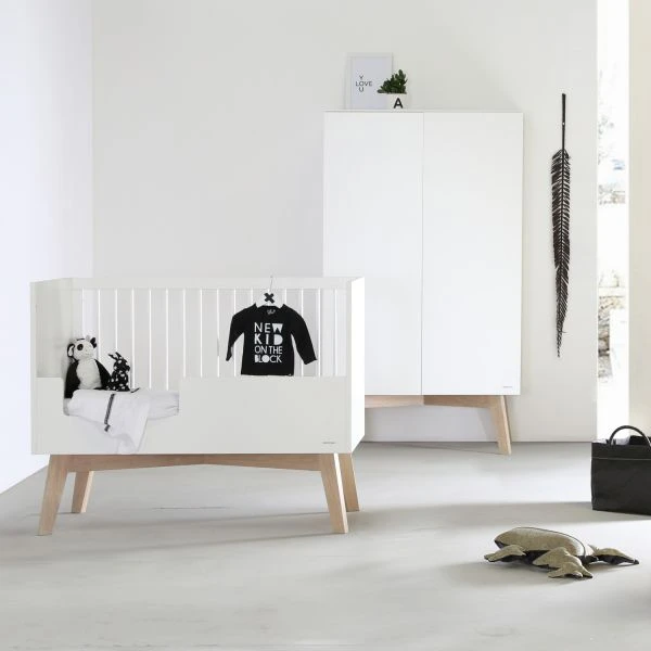 Kidsmill Sixties Babybed Wit Mat / Naturel 70 X 140 Cm - Afbeelding 5