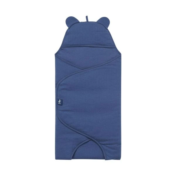 Jollein Basic Stripe Wikkeldeken Jeans Blue - Afbeelding 3