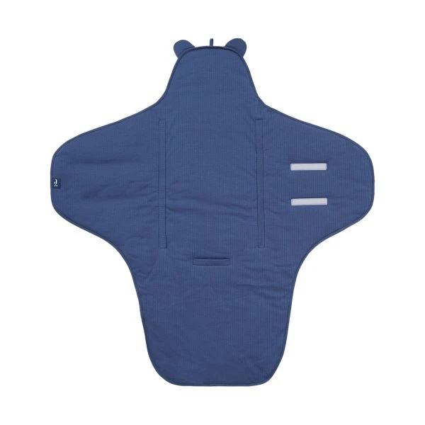 Jollein Basic Stripe Wikkeldeken Jeans Blue - Afbeelding 4