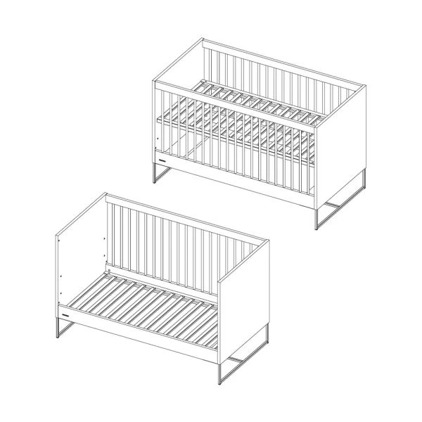 Kidsmill Modular 2 Babybed Mat Wit - Zwart - 70 X 140 Cm - Afbeelding 5
