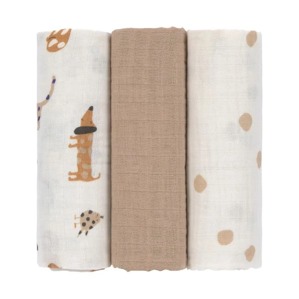 Laessig Little Mateys Hydrofieldoek Royal Blue 85 X 85 Cm 3 Stuks