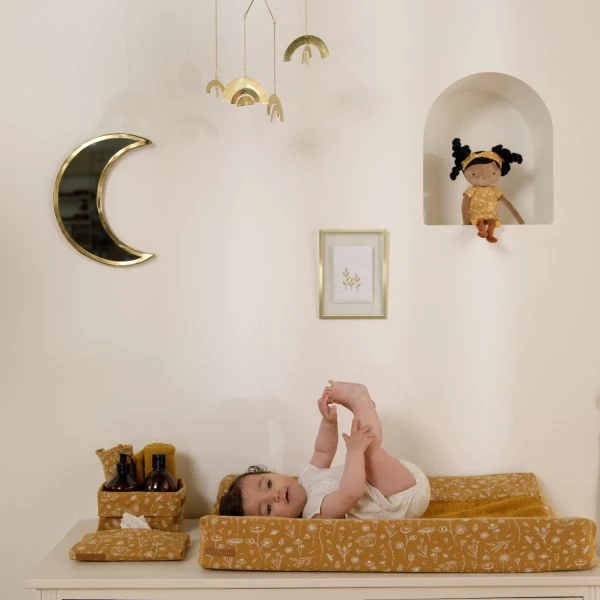 Little Dutch Wild Flowers Aankleedkussenhoes Ochre - Afbeelding 3