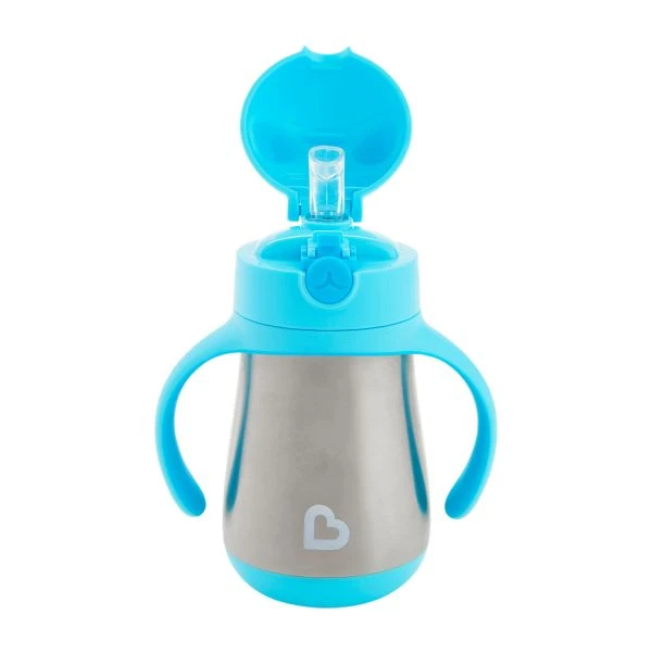 Munchkin Cool Cat Stainless Steel Rietjesbeker Blue - Afbeelding 2