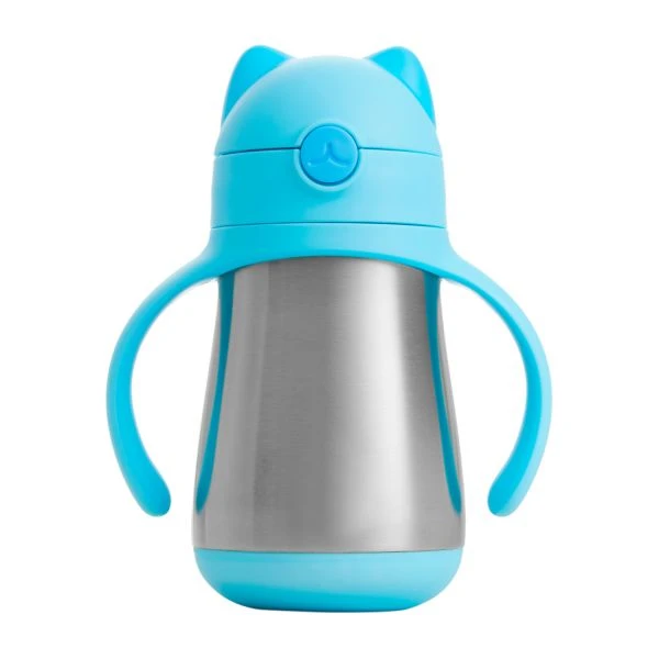 Munchkin Cool Cat Stainless Steel Rietjesbeker Blue