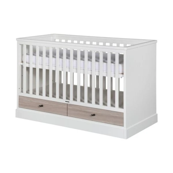 Kidsmill Newport Babybed Wit / Eiken 60 X 120 Cm - Afbeelding 3
