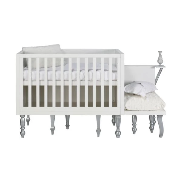 Kids Factory Glamour Pronkstuk Babybed Wit / Silver 60 X 120 Cm