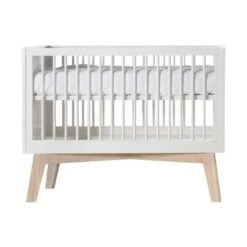 Kidsmill Sixties Babybed Wit Mat / Naturel 70 X 140 Cm